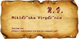 Miklóska Virgínia névjegykártya